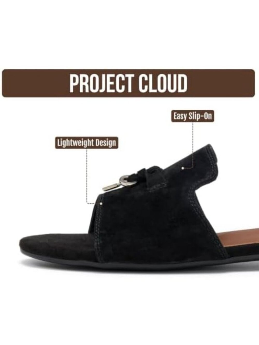Stylish 100% Genuine Leather Dressy Flat Sandals for Women - Comfortable & Chic - Picture 3 of 4